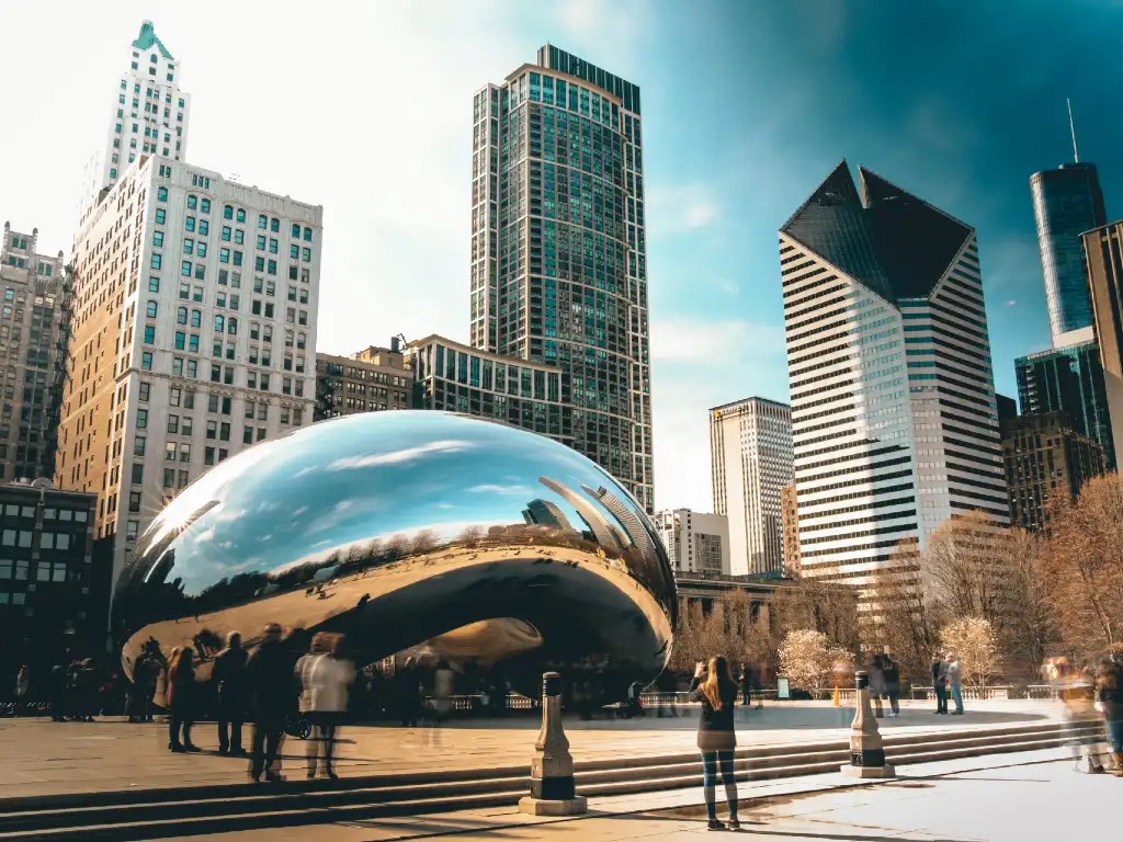 Chicago bean scultpture.