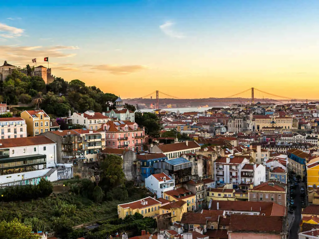 aerial view of Lisbon, Portugal
