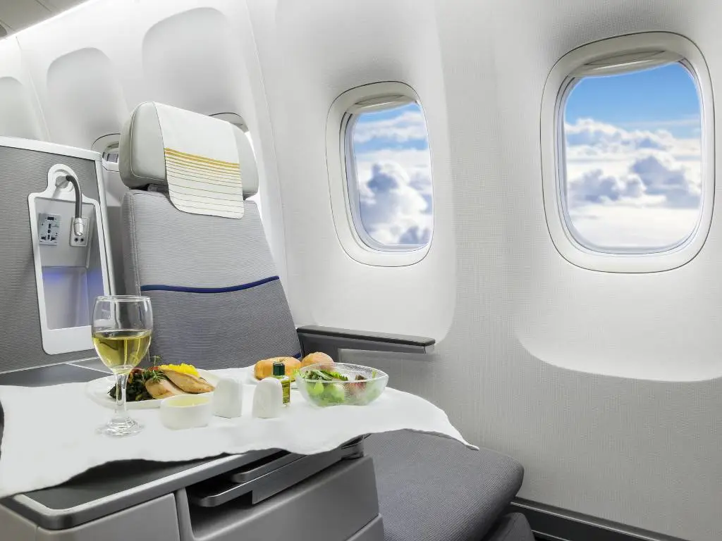 business class seat on an airplane.