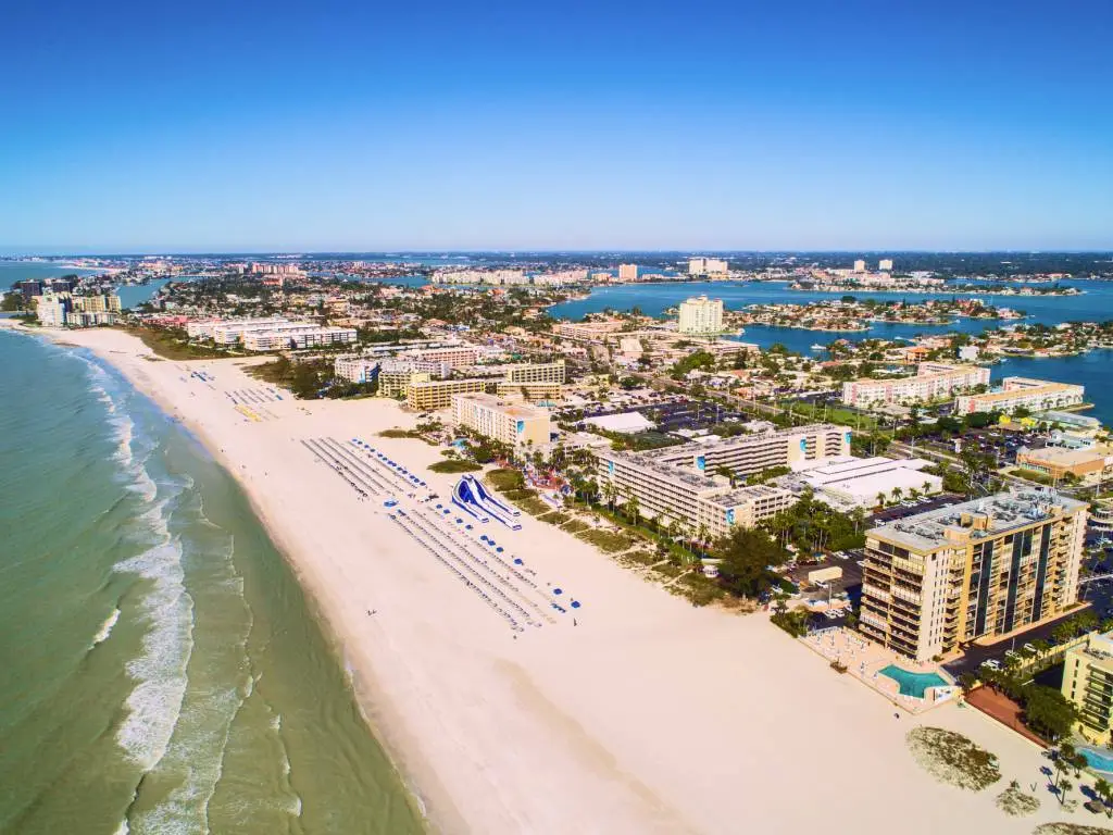view of the beach in St. Petersburg Florida