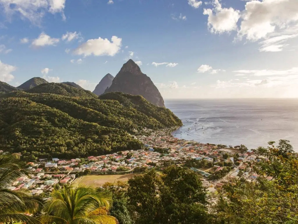 Pitons view in St. Lucia 