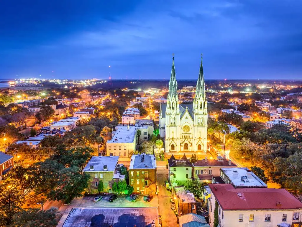 view of Savannah from above.