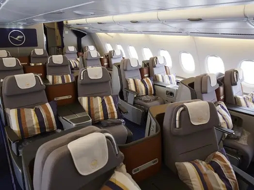 Lufthansa business class cabin