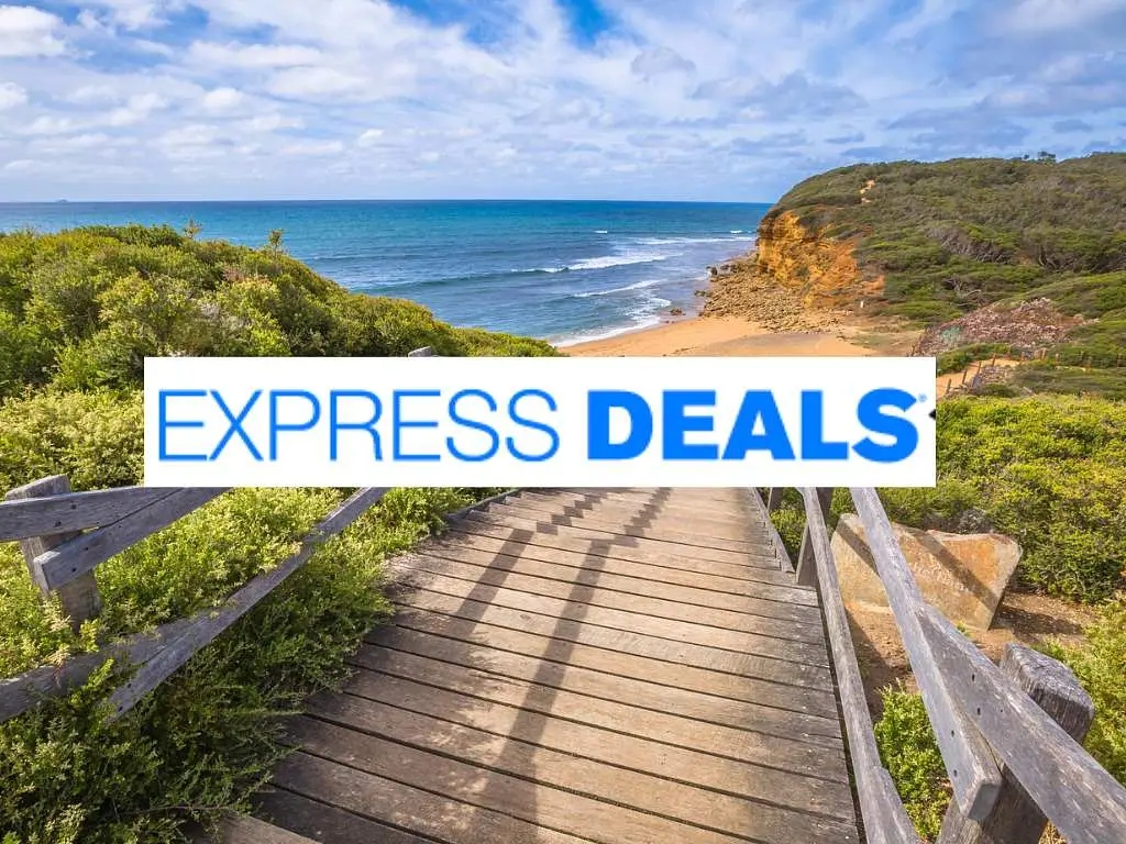 beach path with Priceline Express Deals logo