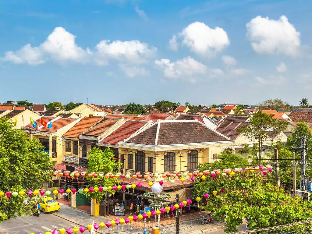 view of Hoi An street from above.