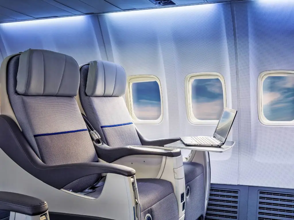 domestic first class cabin seating.