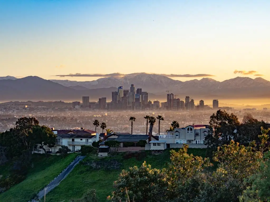 view over downtown Los Angeles.