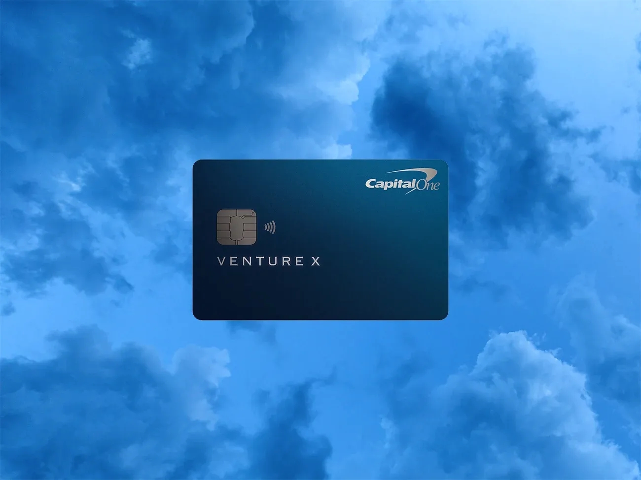 A photograph of the Capital One Venture X credit card
