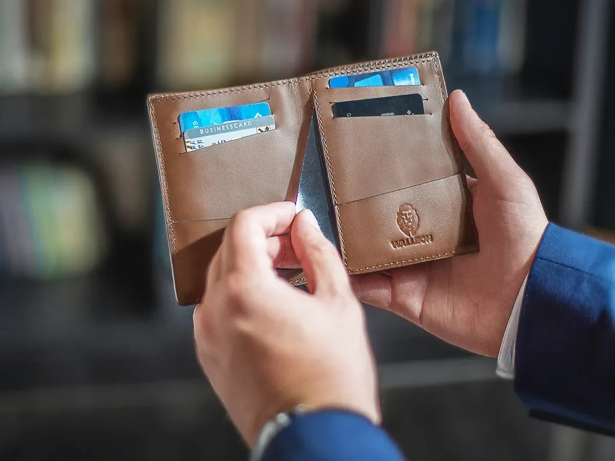 A photograph of generic credit cards in a wallet