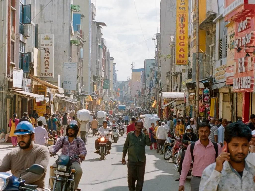 people walking down the street in Bengaluru