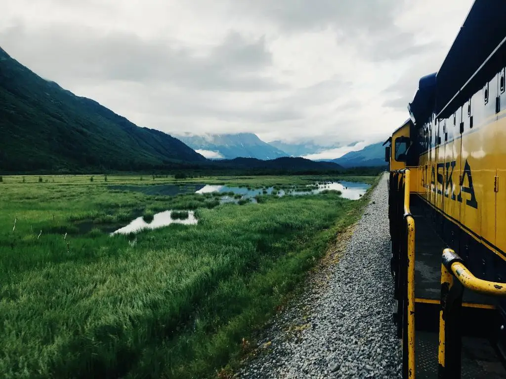 Landscape view of mountains in Alaska.