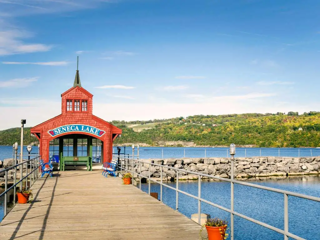 pier on Lake Seneca in the Finger Lakes, New York.