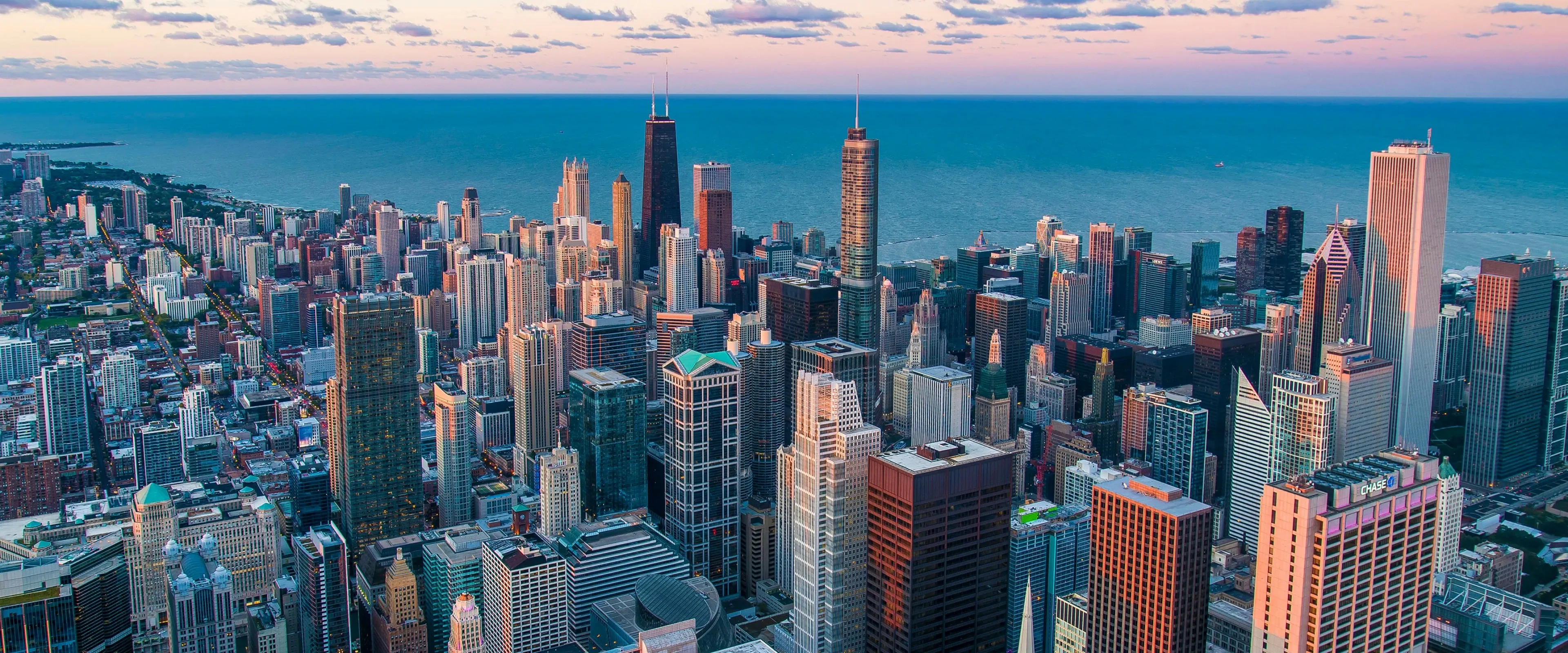 Aerial view of downtown Chicago