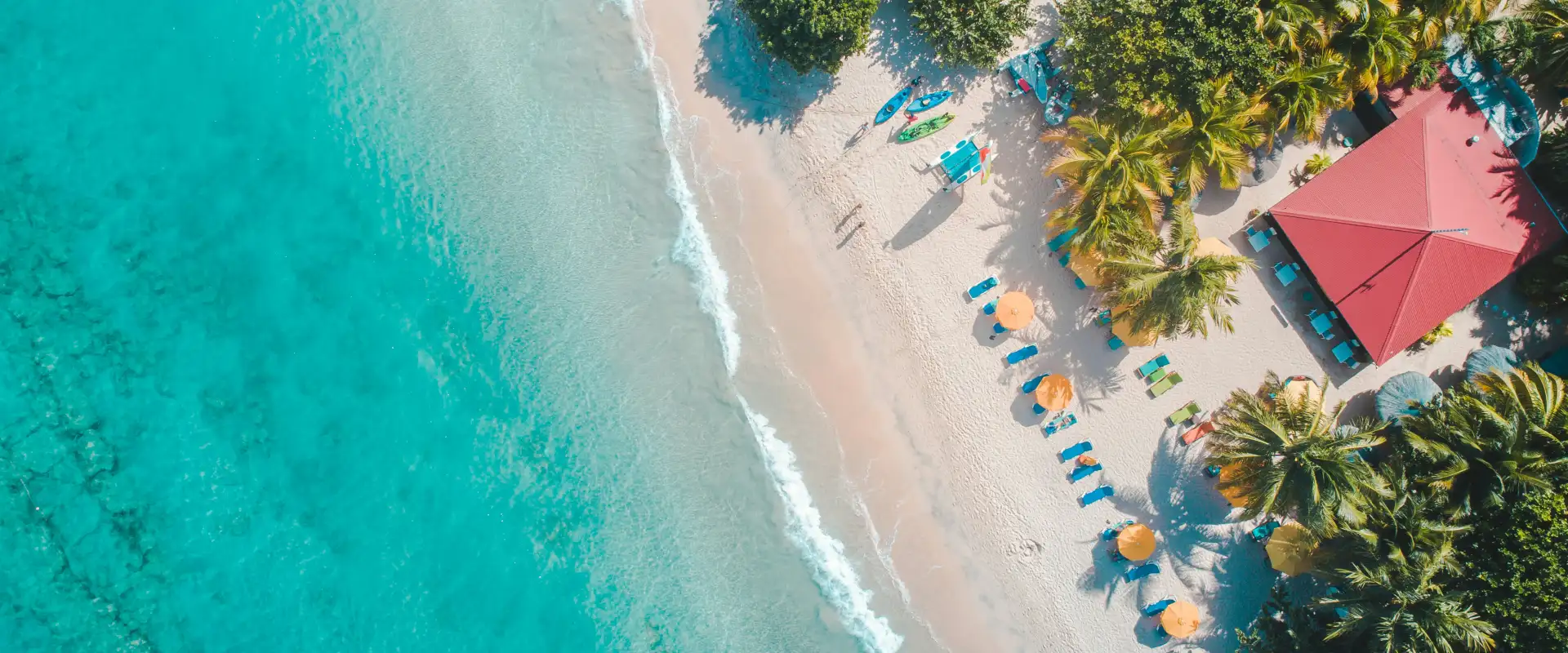 Aerial view of Caribbean island