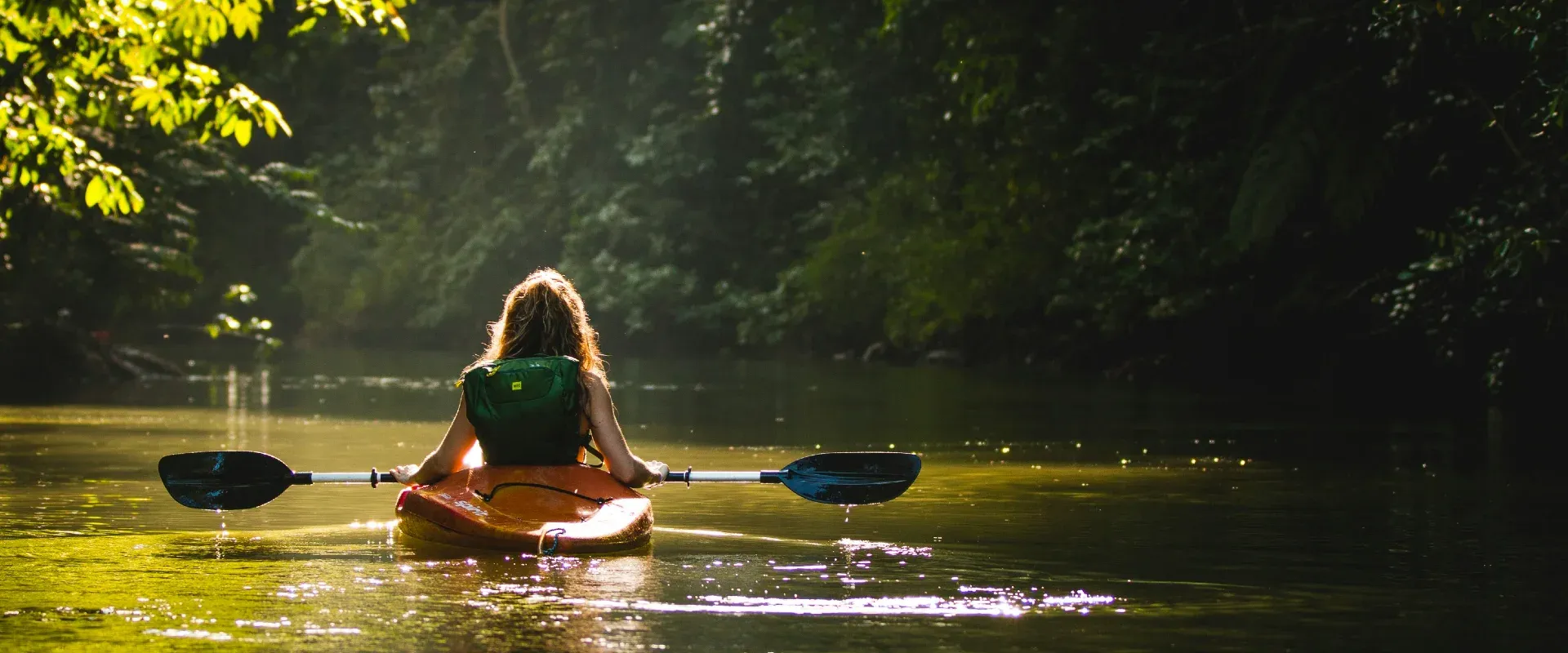 Woman kayaking in Costa Rica