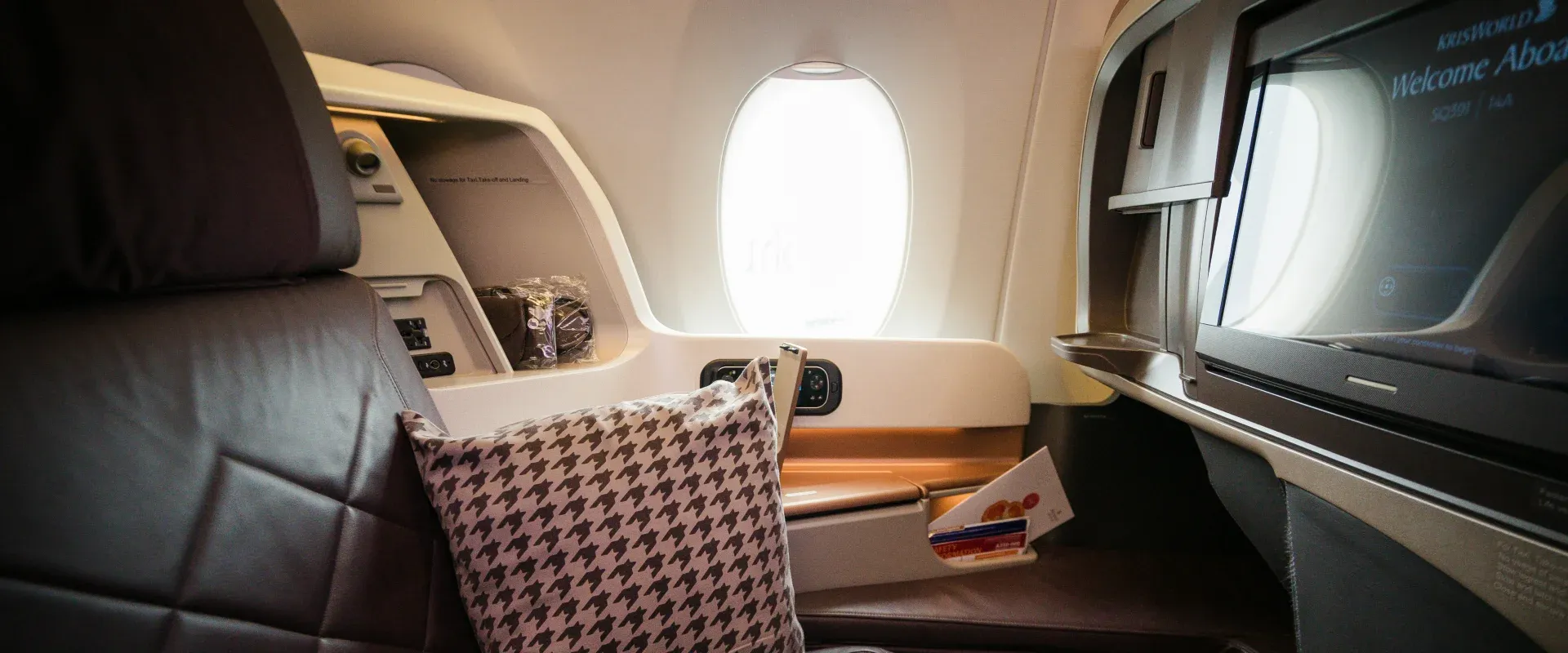 Business class seat on a plane