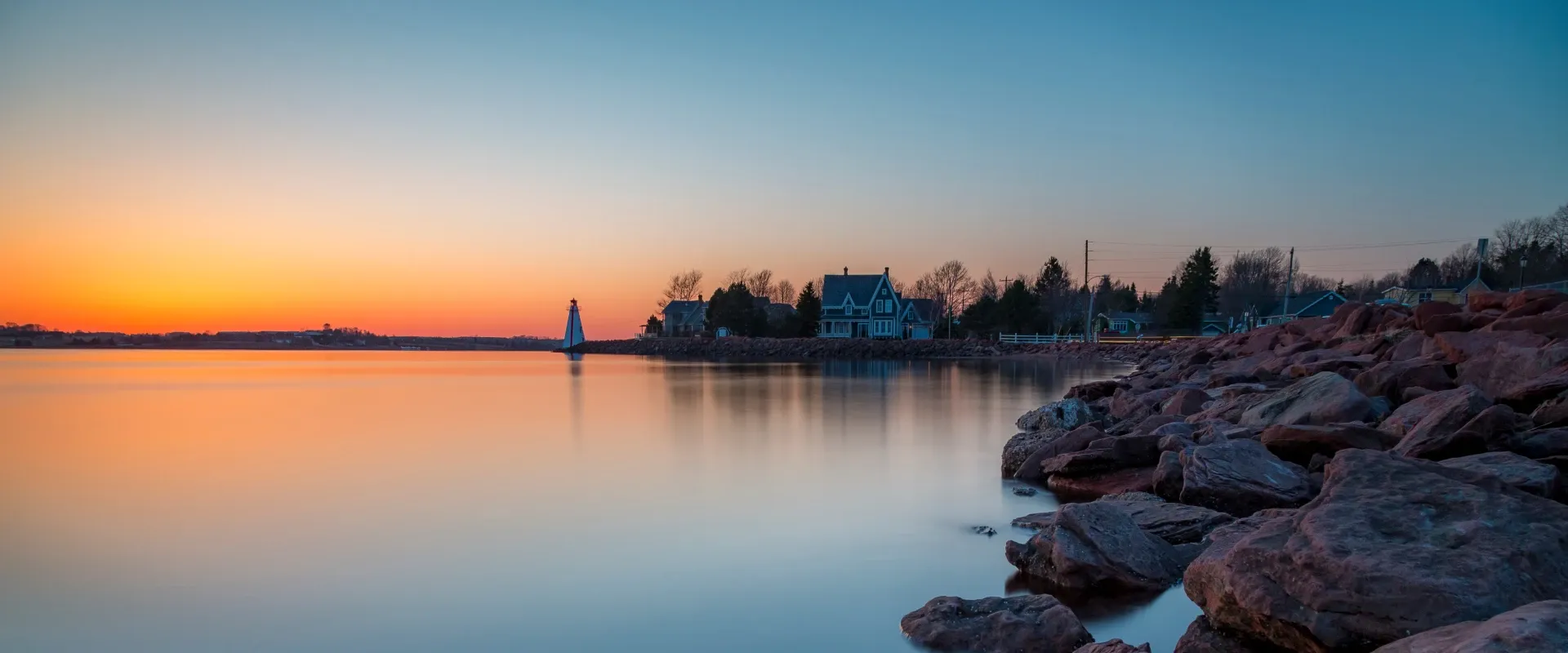 Prince Edward Island coastline at sunset