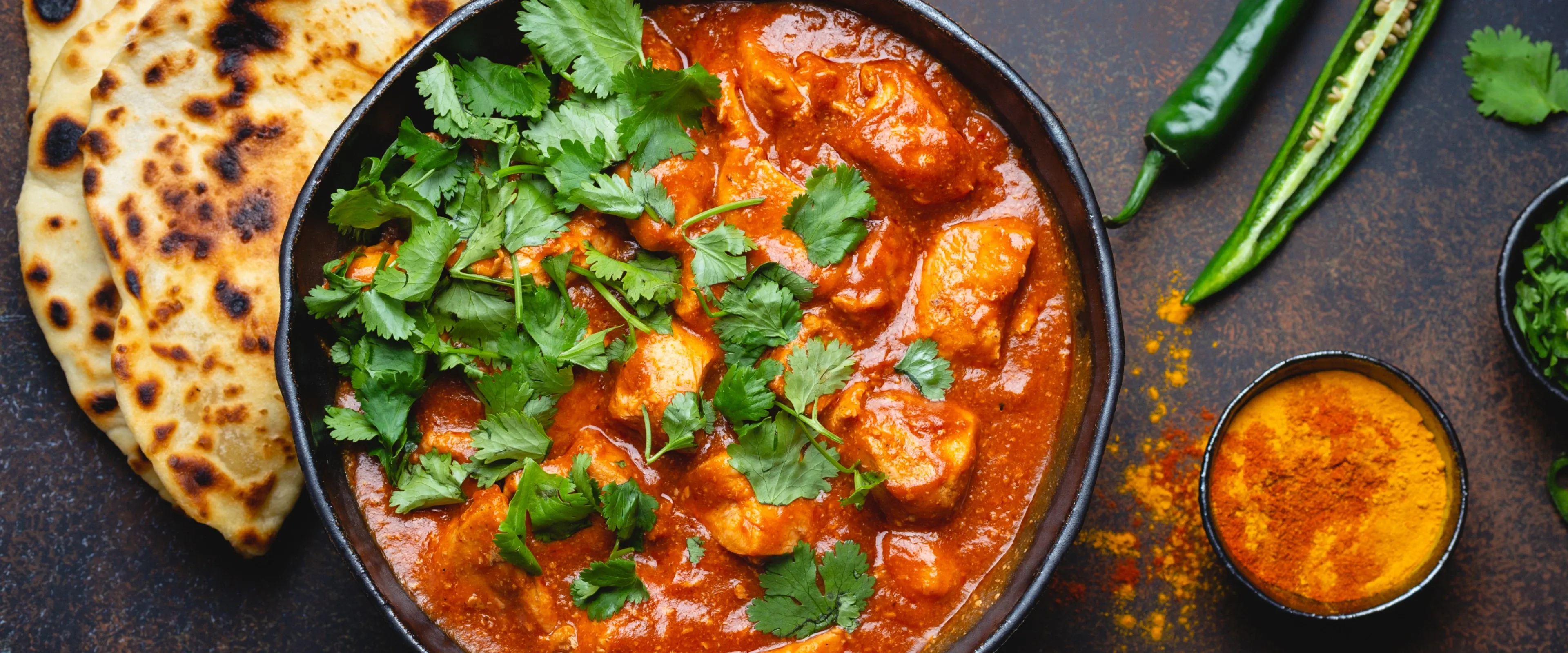 A bowl of chicken tikka masala