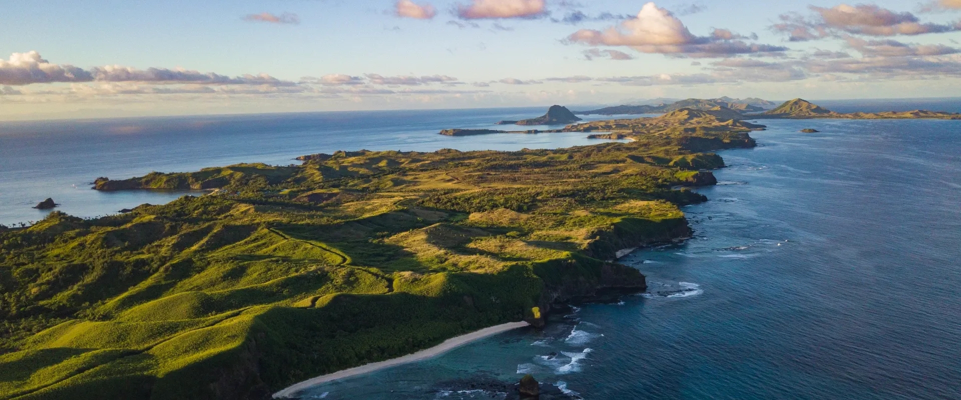 Aerial photo of Fiji island