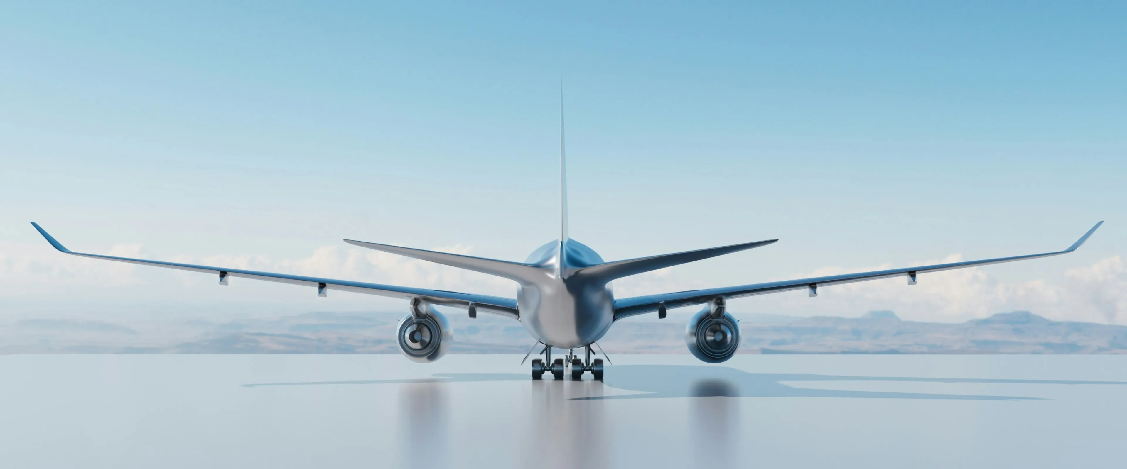 Plane sits on a runway