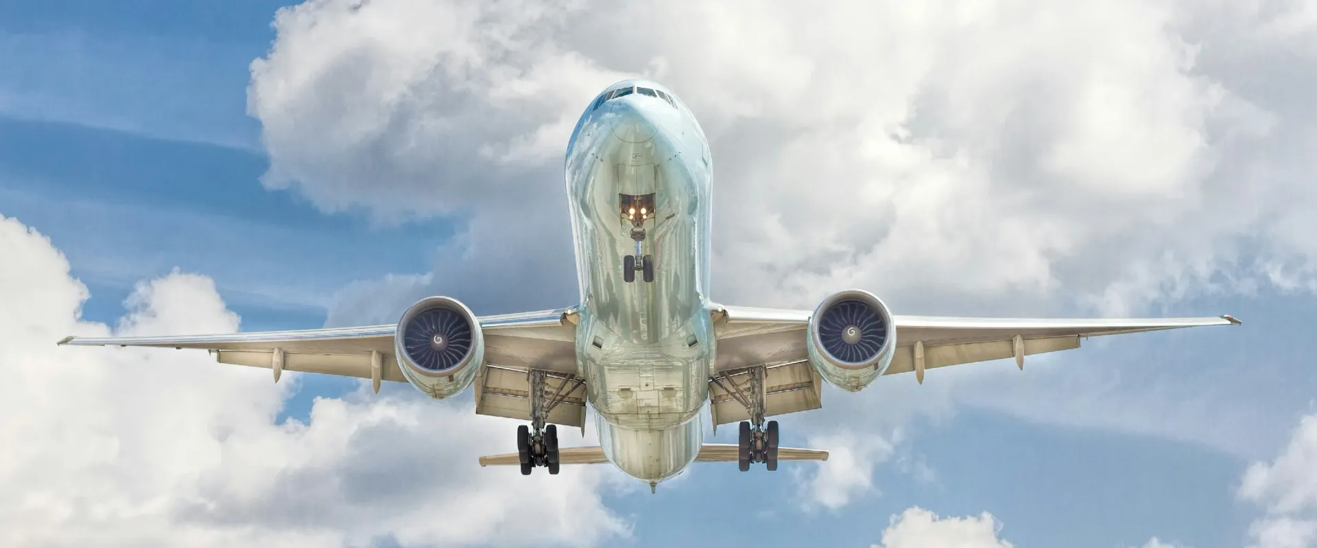 view of plane flying overhead