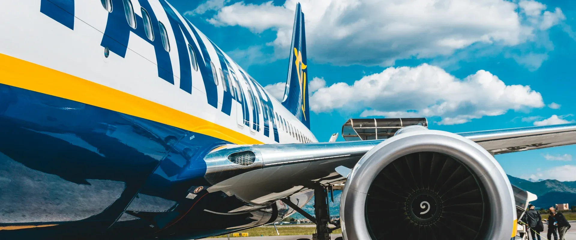 Passengers board a Ryanair flight in Europe