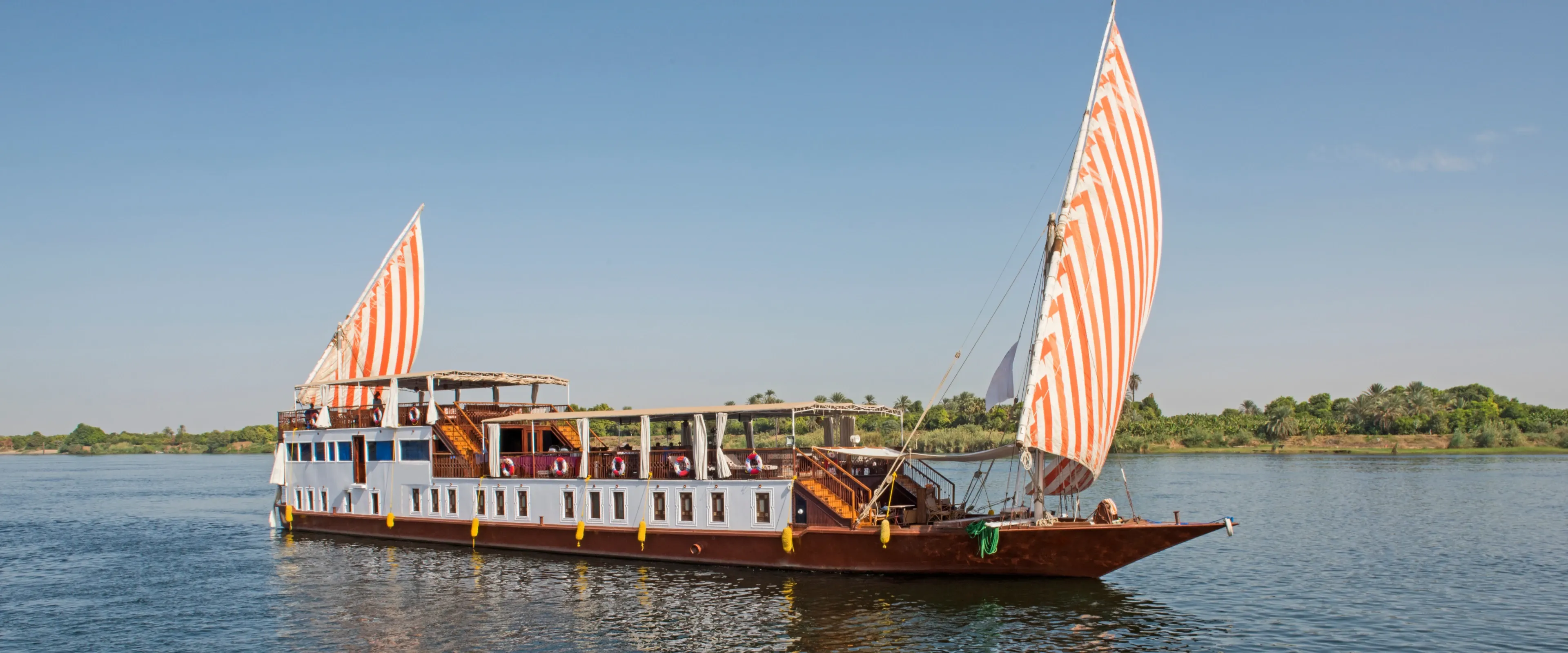 A traditional dahabiya on the Nile
