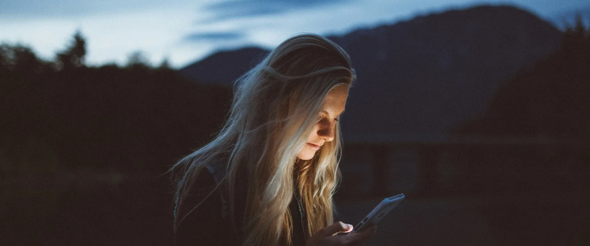 Woman uses cellphone